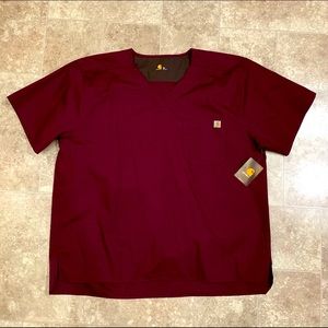 Men’s Carhartt Ripstop Scrub Top - Maroon